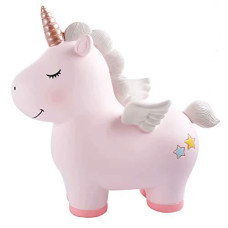 Lovely Rainbow Unicorn Piggy Bank for Girls, Resin Unicorn Piggy Bank Toys, Kids Money Banks Coin Banks, Unicorn Gifts for 6/7/8 Year Old Girls, Best Christmas Birthday Gifts for Kids
