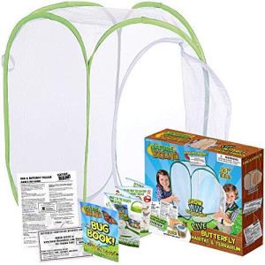 Nature Bound Toys Butterfly Garden Habitat & Terrarium, 24 Inches Tall with Large Zipper and Discount Larvae Coupon Included in Kit, Toy (NB526)