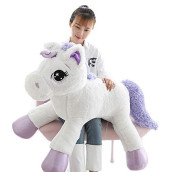 sofipal Giant Unicorn Stuffed Animal Toys,Soft Large Unicorns Plush Pillow Cushion for Birthday,Valentines,Bedroom (White, 43")