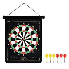 Foster & Rye Double Sided Magnetic Hunting Target Bullseye Drinking Game, Hang Anywhere, Includes 6, Dart Board Set