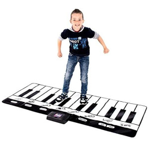 Abcotech Kids Floor Piano Mat | Giant Dance Floor Keyboard Sensory Toys | Play, Record, Playback and Demo Modes - 8 Musical Instruments and Sounds for Kids Music - 70" Toddler Piano Play Mat 24 Keys