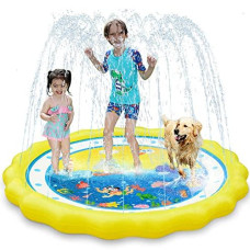 MAGIFIRE Kids Sprinklers for Outside, Splash Pad for Toddlers & Baby Pool 3-in-1 60" Water Toys Gifts for 1 2 3 4 5 Year Old Boys Girls Splash Play Mat