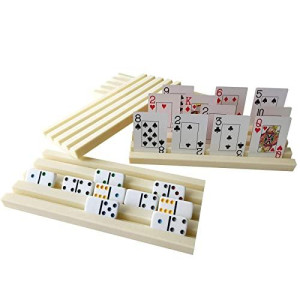 Yuanhe Set of 4 Plastic Domino Holders,Domino Racks,Domino Trays-Great for Domino Games and palying Cards Games at Home- Dominoes NOT Included