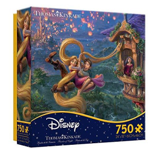 Ceaco 750 Piece Thomas Kinkade - Disney Dreams, Tangled Jigsaw Puzzle, Kids and Adults
