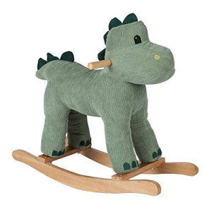 ROCK MY BABY Baby Rocking Horse Dinosaur, Dino Rocking Animal, Wooden Rocking Toy, Animal Ride on, for Girls and Boys Age 18 Month and up(Green Dinosaur)