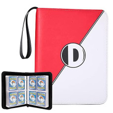 Binder for Pokemon Cards with Sleeves, Card Binder Holder Book Compatible with Pokmon Trading Cards, Holds Up to 400 Cards, 50 Pcs 4-Pocket Pages, Card Collector Album with Zipper Carrying Case