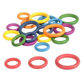 TickiT-73977 Rainbow Wooden Rings - Set of 21 - 3 Sizes - Counting and Sorting Rings - Loose Parts Wooden Toy for Babies and Toddlers 10m+ - Inspire Curiosity and Open-Ended Play