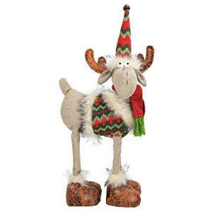 MACTING Plush Toy Reindeer 16.1 X 7.5 Inches Plush Stuffed Animal Moose Dcor Plush Toy for Christmas Decorations, Christmas Ornaments - Burlap