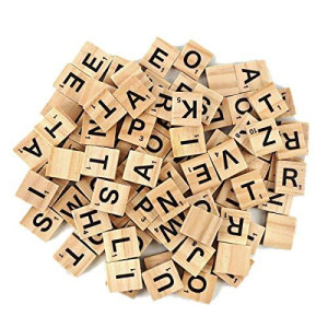 100Pcs Wooden Alphabet Tiles Scrabble Replacement Letters for Board Games, Wedding Frame and Wall Art