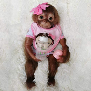 Wamdoll 20 inches 51CM Realistic Lifelike Gentle Touch Reborn Monkey Baby Dolls Weighted Body Very Soft Silicone Vinyl Collectible Flexible, Feel Real