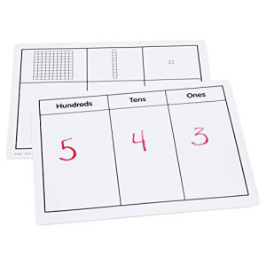 Didax Write-On and Wipe-Off Base Ten Mats, Set of 10