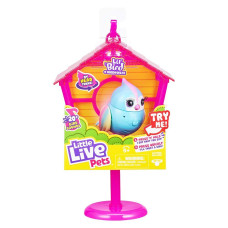 Little Live Pets Lil Bird & Bird House - Rainbow Tweets - Interactive Fun - Moving Bird Heads with 20 + Sounds - Reacts to Touch, Turning Head - Batteries Included for Ages 5+