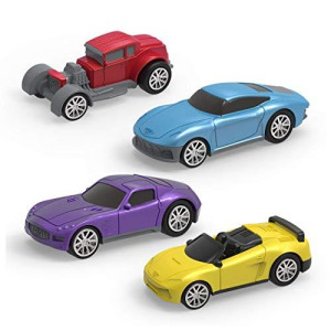Driven by Battat - Turbocharge Pullback Vehicles - Toy Set with 4 Cars - Race Car Toys and Playsets for Kids Aged 3 and Up (WH1125Z)
