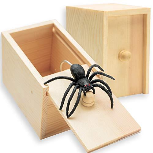 GIIOASA Fun Spider Money Surprise Box,Rubber Spider Prank Box,Handcrafted Spider in Box Prank