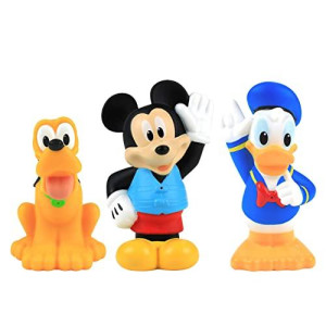 Disney Junior Mickey Mouse Bath Toy Set, Includes Mickey Mouse, Donald Duck, and Pluto Water Toys, Exclusive, by Just Play