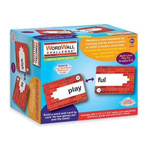 Mind Sparks WordWall Challenge Card Game, Prefixes & Suffixes, 3-1/2" x 2-1/2", 300 Cards