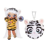 Na! Na! Na! Surprise 2-in-1 Bianca Bengal Fashion Doll & -Plush Purse Series 4 - Soft Wallet Bag Pouch Gifts for Kids Girls Key Chain Pom