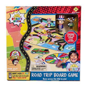 Far Out Toys Ryan? World Road Trip Board Game, A Journey Through All 50 US States, Educational Adventure, Cities, Towns, Geography, Collectible Micro Figures & Cards, Surprise Suitcase Tiles, Ages 3+
