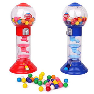 Gumball Machine for Kids - 10.5 Spiral Candy Dispenser, Party Favor Bubblegum Machine Toy, Includes Chewing Gumb Balls - Great Gift for Boys & Girls - 1 Piece color may vary