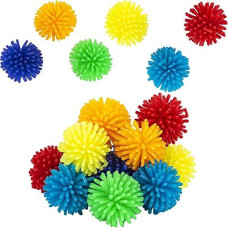 Mini Spiky Porcupine Hedge Balls, Ideal Sensory Toy, Unique Rubbery Texture, 1.30" Inches (24-Pack)
