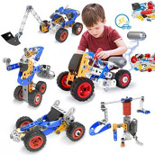 HISTOYE Stem Building Toys for Boys Age 6-8,5 in 1 Erector Set for Boys 6-12,Stem Robot Kits for Boys 6-12,Electric Powered DIY Engineering Building Blocks Toys Gifts for 5 6 7 8 9+Years Old Boy