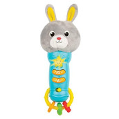 Bambiya Musical Easter Bunny Baby Teething Toy for 6 Months and Up - Baby Teether, Rattle & Musical Toy with Lights, Fun Sound Effects, Animal Sounds & Easy Press Buttons