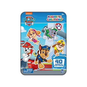 PAW Patrol - Magnetic Creations Tin - Dress Up Play Set - Includes 2 Sheets of Mix & Match Dress Up Magnets with Storage Tin. Great Travel Activity for Kids and Toddlers!