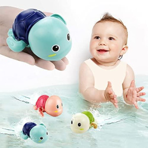 TOHIBEE Bath Toys, Cute Swimming Turtle Bath Toys for Toddlers 1-3, Wind Up Toys for 1 Year Old Boy Girl, Preschool Toddler Pool Toys, New Born Baby Bathtub Water Toys