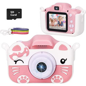 Xinbeiya Kids Digital Camera, Birthday Toy Gifts for Girls Boys Age 2-10, Children Cameras for Toddler with 1080P Video,Portable and Rechargeable Toy Camera for Girls or Boys (Pink)