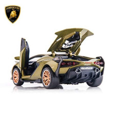 BDTCTK Sian FKP37 Car Model Toy 1:32 Child Sound and Light Pull Back Car Zinc Alloy Casting Toys for Kids Boy Girl Gift (Army Green)