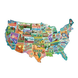 TDc games US Map Puzzle great American Roadtrip with Individual States, 1000 Piece Jigsaw Puzzle for Kids and Adults, Large America Shaped Educational Puzzle, challenging Puzzle Map of USA
