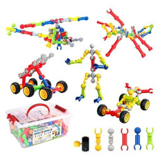 SHUNLAM Building Blocks for Kids, 170 Pcs STEM Toys for Boys and Girls, Safe and Creative Toy for Age 3+, Educational Activities