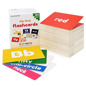 My First Flash Cards for Toddlers - 101 Cards - 202 Sides - Learn Shapes, Numbers, Colors, Body Parts, Counting, Letters & More - Fun Learning and Educational Flashcards