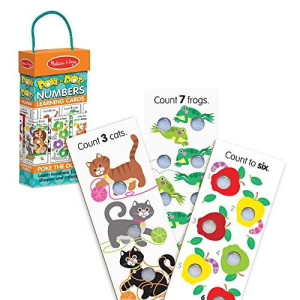 Melissa & Doug Poke-A-Dot Jumbo Number Learning Cards - 13 Double-Sided Numbers, Shapes, and Colors Cards with Buttons to Pop