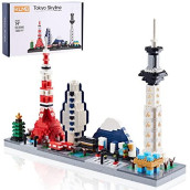 KLMEi Architecture Skyline Collection for Adults Japanese City Tokyo Skylines Micro Building Model Toy Gift for Kids (1880 Pieces)