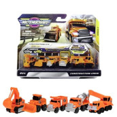 Micro Machines MMW0021 Construction Crew Pack, Features 5 Plus Corresponding Scene-Highly Collectible Themed Toy Cars - Tiny Vehicles, Huge World, Orange