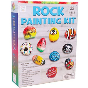 Hapinest Rock Painting Kit for Kids - Arts and Crafts Gifts for Girls and Boys Ages 8 9 10 11 12 Years Old Tween and Teen