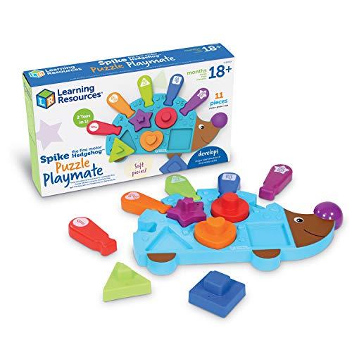 Learning Resources Spike the Fine Motor Hedgehog Puzzle Playmate - 11 Pieces, Easter gifts for kids, Ages 18+ months Fine Motor Game, Color and Shape Recognition Toddler Montessori Toys