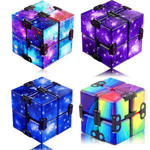 Infinity cubes Fidget Toys, galaxy Fidget cubes Stress and Anxiety Relief Toys, Toy Relaxing Hand-Held for Adults for ADDADHDOcD (Starry Sky)