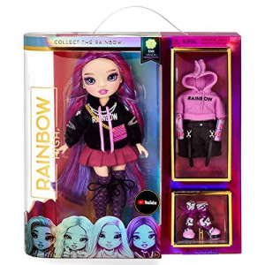 Rainbow High Series 3 EMI Vanda Barbie Fashion Doll - Orchid (Deep Purple) with 2 Designer Outfits to Mix & Match with Accessories