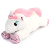 BenBen Unicorn Stuffed Animal 7, Small White Unicorn Plush, cute Lying Unicorn Toy gifts for girls, Kids