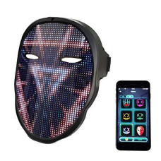 Depointer Life Led Mask with Rechargeable Bluetooth-compatible App Controlled, Customizable Shining Mask, LED Lighted Face Transforming Mask