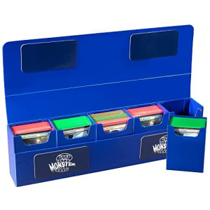 Monster Magnetic Hydra Five Deck Mega Storage Box(BLUE) - with 5 Removable Deck Trays for Gaming TCGs-Compatible with Yugioh, MTG, Magic The Gathering, Pokmon - Long Lasting, Durable Construction