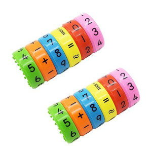 YOUYA Magnetic Arithmetic Learning Toy, Cylinder Numbers Toys, Intelligence Brain Developing Toy, Children Number Game Blocks, DIY Magnetic Math Toy (2pcs)