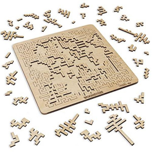 WOODSTERS Mind Bending Wooden Jigsaw Puzzle - Best Gift for Adults and Kids - Aztec Labyrinth - Expert Level Challenging Puzzle for Adults - 130 Pieces