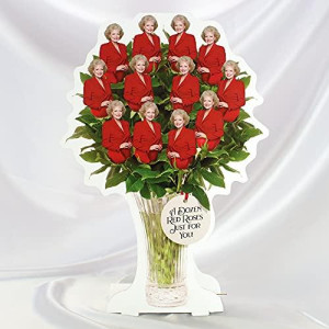 The Golden Girls - A Dozen Red Roses Printed Bouquet - Features Betty White, Anniversary, Mother's Day, Birthday, Valentines Day Gift & Decor for Wife, Moms, Daughters, Grandma and Friends
