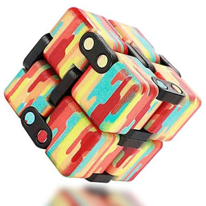 INFINITY cUBE Fidget cube Toy 2021 New Mini Hand Held Fidget Stress Anxiety Relief galaxy Yellow for Adults Kids ADD ADHD good gift Killing Time and Fun Magic