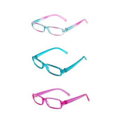 American Fashion World 3 Pairs of Multicolored Rectangle Glasses Made to fit 18 inch Dolls