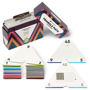 Think Tank Scholar Triangle Multiplication & Division Flash Cards Set (376 Math Equations), All Facts 0-12 - Color Coded, for Kids in 3RD, 4TH, 5TH & 6TH Grade - Has Three Corners