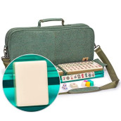 Yellow Mountain Imports American Mahjong Set, Heather with Soft Case - All-in-One Racks with Pushers, Wright Patterson Scoring Coins, Dice, & Wind Indicator